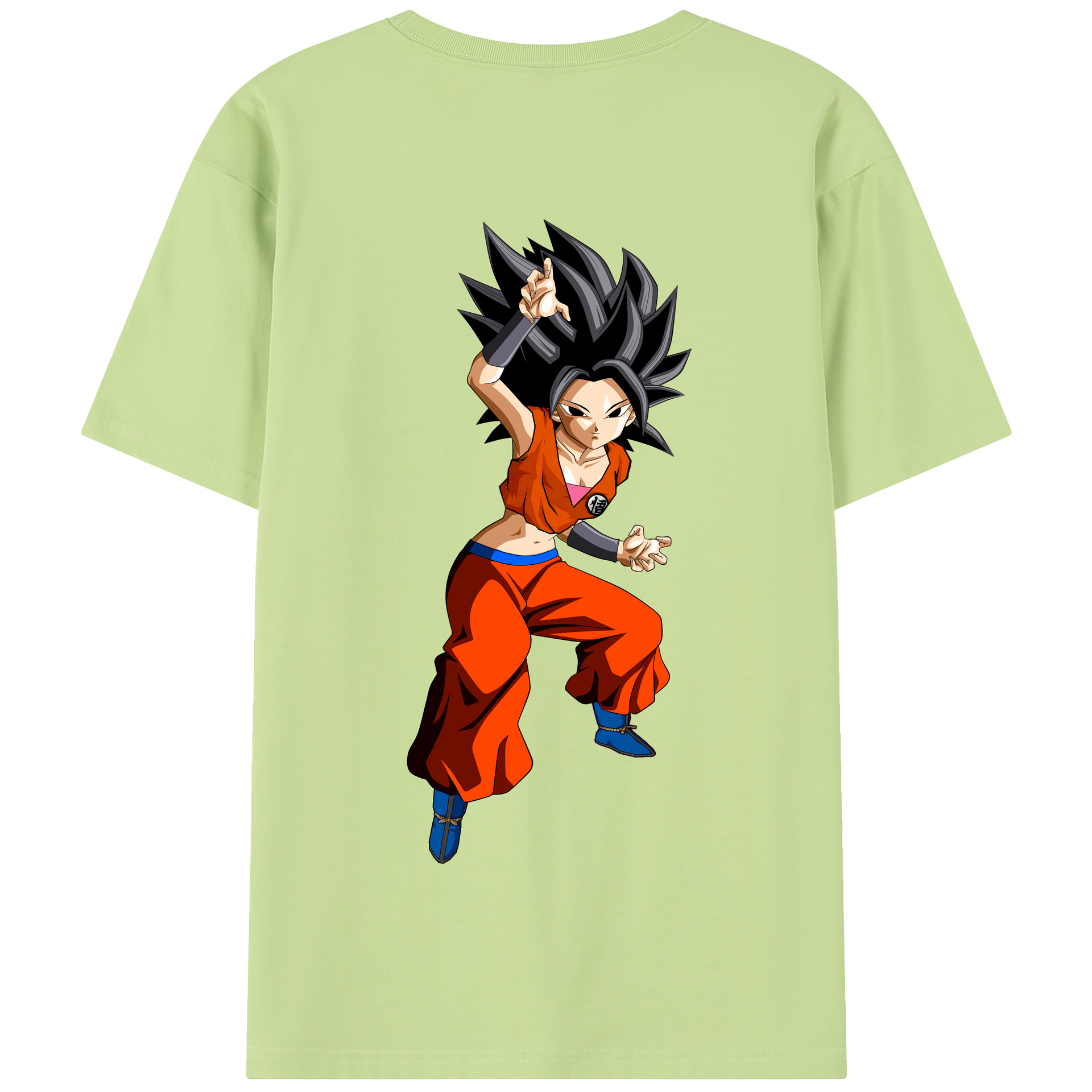 （画像用） ドラゴンボール カリフラ DRAGON BALL Caulifla 綿100％半袖Tシャツ（背面プリント）